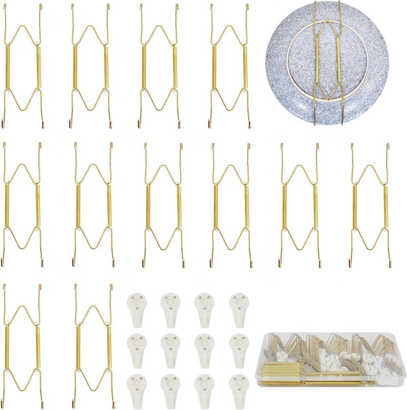 KAHIT 6 Inch Plate Hangers 12 Pack Plate Hangers for The Wall Suitable for 6-7.5 Inch Plate Wall Hangers for Display Invisible Decorative Plate Hooks for Hanging - Image 1